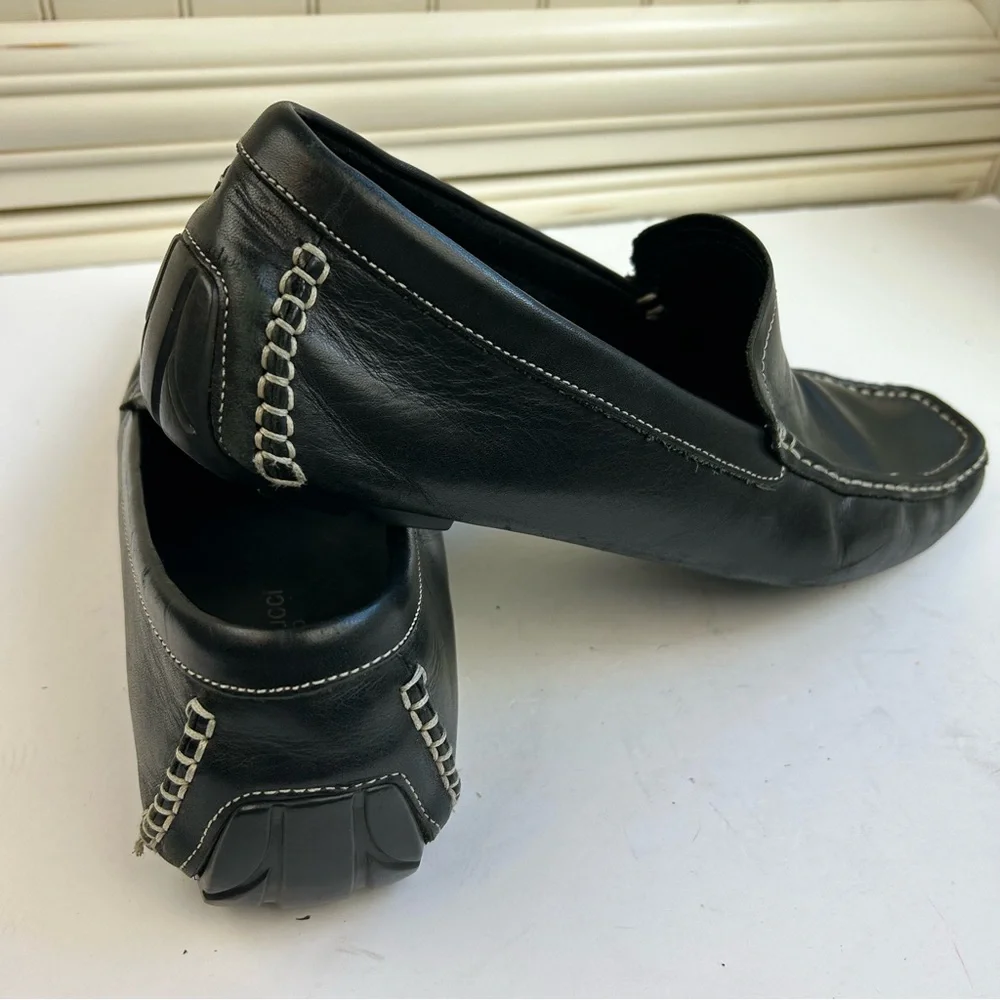 Bacco Bucci Leather Driving Loafers Classic Minimalist Business Casual Preppy